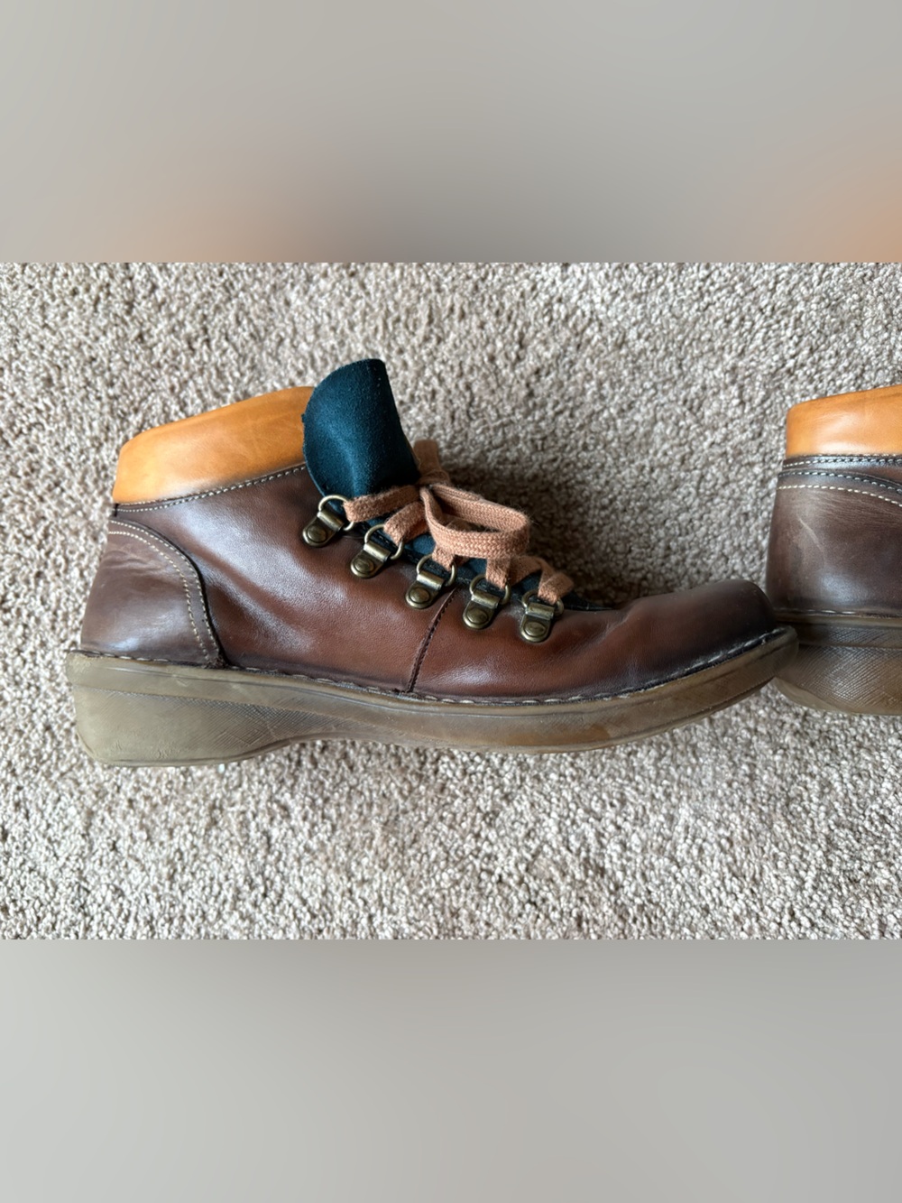 PIKOLINOS woman’s  Brown Leather Boots with Navy Tongue hiking boots - Picture 8 of 9